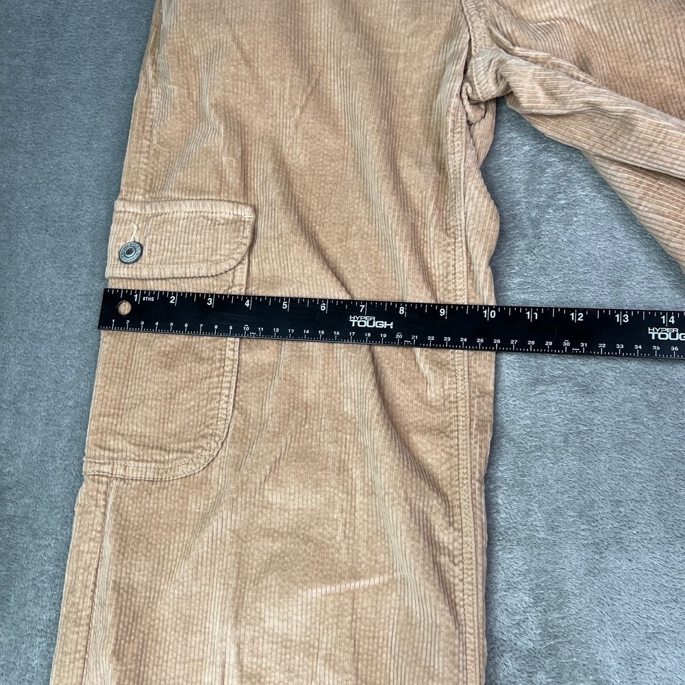 American Eagle Jeans Womens 00 Tan Corduroy Super High Rise Wide Leg Baggy Cargo - Picture 9 of 16